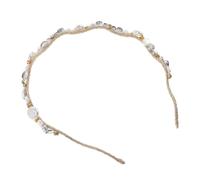 WRITWAA Crystal Pearl Headband for Women Hair Pearls Accessory Elegant Statement Headband for Teens Women