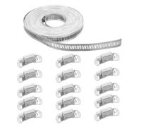 WRITWAA Cut to Fit Stainless Steel Hose Clamp Kit - 32.8Ft Adjustable Duct Clamp Strap with Buckles - Reusable Band Roll for Industrial Plumbing and Home Projects