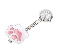 WRITWAA Cute Cat Paw Pocket Watch with Clip-on Design, Accurate Timing Movement, Stainless Steel and Alloy Material, for Hospital Use by Nurses and Doctors, Lovely Cartoon Style Chest