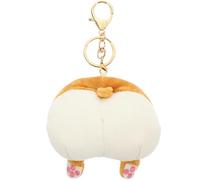 WRITWAA Cute Plush Tiger Butt Coin Purse with Zipper for Coin Storage and Earphone Bag, Comfortable Coffee Animal Butt Change Wallet, Gift for Female Friends