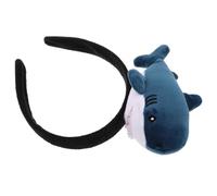 WRITWAA Cute Shark Headband Plush Sea Animal Accessory for Boy Girl and Adults Soft Plush Construction Fun Underwater Design for Park Visits and Parties Dark Blue