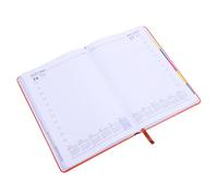 WRITWAA Daily Planner Small Portable Scheduler with Monthly and Weekly Views Smooth Writing Day Planner Notebook for Academic and Personal Organization Elegant Orange Cover