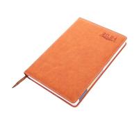 WRITWAA Daily Schedule Notebook Portable Agenda Notepad Yearly Planner for Office and Personal Use Orange Cover Practical Organizer for Planning and Prioritizing Tasks
