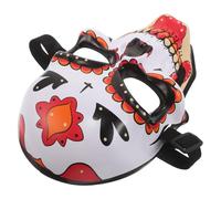 WRITWAA Day of The Dead Plastic Skull Mask for Women with Vibrant Colours and Universal Fit, Unique Skull Design for Masquerade Party and Mardi Gras Festival Accessories