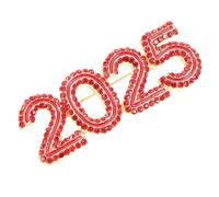 WRITWAA Decorative Brooch Pin for Clothes with Sparkling Rhinestones and Alloy Material, Adds Glamour and Sophistication, Unique Number Design for New Year Theme, Exclusive New Year