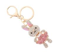 WRITWAA Decorative Bunny Keychain with Rhinestones Metal Rabbit Pendant for Cars Bags DIY Crafts Cute Hanging Bunny Decor for Women
