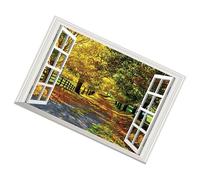 WRITWAA Decorative Fake Window PVC Sticker 3D Adhesive Wall Decal for Shops and Shopping Centres Creative Faux Window Wall Sticker Interior Room