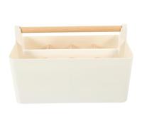 WRITWAA Desktop Storage Organizer Box with Multi-grid Design, Plastic round Compartment Holder for Cosmetics and Name Cards, Space-saving and Scratch-preventing, for Home and Living Room