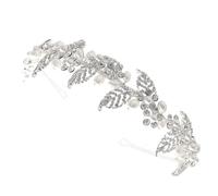 WRITWAA Diamond Inlaid Rhinestone Headband for Women Silver Floral Leaf Hair Decoration Elegant Hairband Gift Eye Catching Charming Accessory