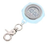 WRITWAA Digital Pocket Watch with Key Buckle Hanging Fob Watch for Nurses and Students Practical Telling and Decoration Blue Clip Design for Men