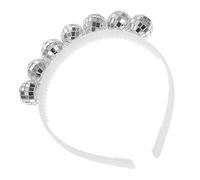 WRITWAA Disco Ball Headband Lightweight Party Hair Band for Cosplay Hair Decor and Photo Props Durable Non Slip Retro Decorative Headwear for Dance Christmas Themed Events