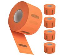 WRITWAA Disposable Paper Neck Strips for Hairdressing, 5pcs Orange Stretchy Barber Neck Bands for Salon Haircutting, Styling and Coloring Protection