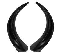 WRITWAA DIY Ox Horn Hair Clasp Headband for Crafting and Carnivals, Large Black Plastic Horn Shape, Eye-catching Halloween Accessory to Increase Manual Ability and Creativity