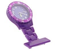 WRITWAA Doctor Nurse Brooch Fob Watch Pin Watch Sturdy Quartz Movement and Purple Chain Suitable for Clinical and Hospital Settings
