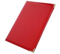 WRITWAA Document Portfolio Folder Leather Binder in Bright Red for Speech Scripts and Event Poetry Recitation