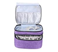 WRITWAA Double Oxford Cloth Essential Oil Storage Bag with Handle Large Capacity Nail Polish Organizer Pouch for Travel Home Office Portable Cosmetic Holder for Bottles and Makeup
