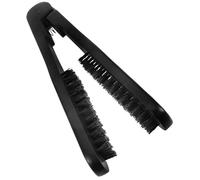 WRITWAA Double Sided Hair Straightener Brush for Women with Black Wood Handle and Boar Bristle, Multi-functional Design Reduces Static for Smooth, Stylish Hair Styling