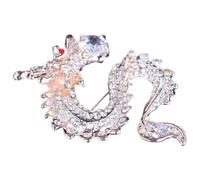 WRITWAA Dragon Brooch Pin Crystal Rhinestone Lapel Pin Mythical Ancient Chinese Zodiac Dragon Brooches 2024 Year of the Lucky Jewellery for Women Party Wear