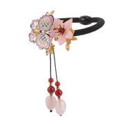 WRITWAA Elastic Hanfu Hair Bands for Women Soft Thick Stretchy Ponytail Holders with Retro Chinese Style Flower Design Comfortable Non-slip Hair Ties for Thick for Daily Wear and Festivals