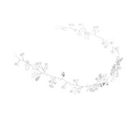 WRITWAA Elegant Pearl Wedding Headband for Bride Rhinestone Bridal Hair Accessories Handmade Silver Hair Vine for Weddings Parties Graduations More