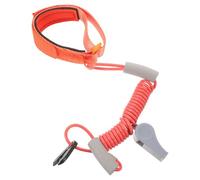 WRITWAA Engine Safety Kill Stop Switch Lanyard with Whistle for Motorboats | Tpu One-piece Build, Floating Wrist Strap and Coiled Cord, Red Finish for Sailors and Boater Use