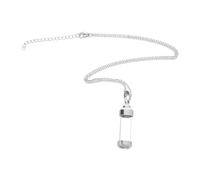 WRITWAA Essential Oil Necklace Diffuser Perfume Glass Vial Pendant Scent Pendant Glass Tubes Vials Aroma Silver