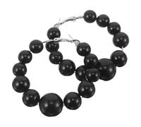 WRITWAA Exaggerated Large Circle Faux Pearl Hoop Earrings Lightweight Plastic Dangle Drop Jewelry for Women Versatile Fashion Accessory Elegant Minimalist Statement