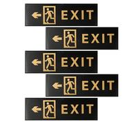 WRITWAA Exit Sign That 5pcs Acrylic Self-adhesive with Left Arrow Indicator for and, Fire Exit Safety Signs Facilitate Evacuation in Public Spaces Wall Applications Emergency Corridors