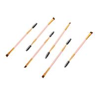 WRITWAA Eyebrow and Eyelash Brush Set and Wooden Handles for Accurate Application with Artificial Fiber 6pcs Double Ended Makeup Tools Gift for Women