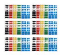 WRITWAA Fancy Shape Stickers 50 Sheets Color-Coded Labels for Inventory Labeling and Moving Boxes Multi-Colored Sheets Suitable for Preschool and Kitchen Storage