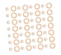 WRITWAA Farmhouse Wood Beads Set Unfinished Natural Wood Rings and Mini Beads for DIY Bracelet Keychain Wreath Ornament Crochet Home Decoration Craft Supplies