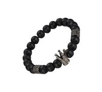 WRITWAA Fashion Men's Black Alloy Crown Shape Bracelet Handmade DIY Bead Metal Bracelet Sturdy and Fit for Most Wrists Suitable for Birthday and Daily Use