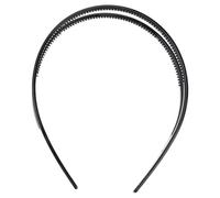 WRITWAA Fine Tooth Plastic Two-Tier Black Hairband Non-Slip Headband for Female Headwear Suitable for Work and Leisure