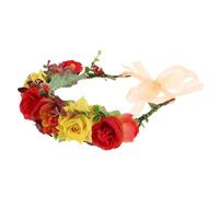 WRITWAA Flannel Rose Flower Headband Simulation Wreath Comfortable Bridal Hair Hoop for Brides Party