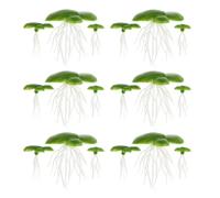 WRITWAA Floating Aquarium Plants Highly Realistic Decoration Artificial Duckweed 3 Packs of Rooted Design Plastic Green Leaves with Good Decorative for Fish Tanks and Aquariums