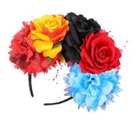 WRITWAA Floral Crown Day of the Dead Headband Lightweight Simulation Flowers for Halloween Party and Festival