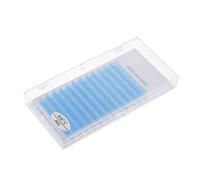 WRITWAA Fluorescent Fake Eyelashes 1 Box Mixed Length 8-14mm 0.07c Soft Neon Blue False Lashes for Cosplay and Party Use