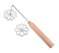 WRITWAA Fried Mold Tool Flower-Shaped Aluminum Alloy Mold with Wooden Handle Comfortable to Hold Wear Resistant for DIY Fried Food Kitchen Use