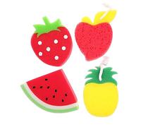 WRITWAA Fruit Shaped Cartoon Scrub Sponge for Kitchen Dish Cleaning with Strong Absorption and Sturdy Material 5.5x4.3x1.2 Inch for Household Use Random Style