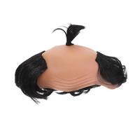 WRITWAA Funny Bald Samurai Hairpiece High Temperature Fiber Bald Periwig for Cosplay Party Costume Comfortable Lightweight No Odor Vinyl Material