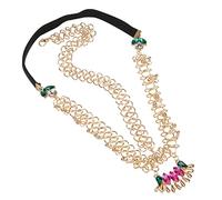 WRITWAA Gemstone Diamond Headband Rhinestone Headband for Wedding Hair Accessories Bohemian Style Bridal Chain Headdress for Women Wedding Guest