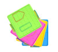 WRITWAA Geoboards for Classroom - 4 Pack Geometry Manipulative Shape Boards for Kids, Elementary Math Learning Tool, Homeschool Supplies