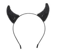 WRITWAA Glitter Devil Horns Headband Rhinestone Halloween Hair Accessories for Cosplay Parties Comfortable Fancy Dress Headband for and Festive Fun
