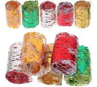 WRITWAA Gold and Silver Foil Mesh Nail Art Decor Set DIY Manicure Accessories with 5-colored Foil Mesh Gauze Nail Art Supplies for Women Manicure Ornament