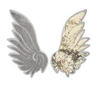 WRITWAA Gold Sequin Embroidered Angel Wing Applique for Clothes Sewing Supplies Garment Decor DIY Costume Accessory with Lifelike Detail and Easy Application