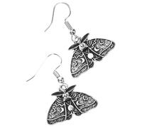 WRITWAA Gothic Moth Dangle Earrings for Women Lightweight Unique Drop Jewelry with Vintage Silver Tone Versatile Goth Style Accessory to Enhance Your Charm and Outfit