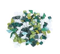 WRITWAA Green and White Glitter Crystal Smooth Stones for DIY Crafts Irregular Shape Mosaic Materials with Wear-Resistant Surface Heat and Humidity Resistant Decorative Crystals for