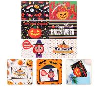WRITWAA Greeting Cards Set Halloween with Vampire, Ghost, and Skull Designs 6pcs Paperboard Material, for Halloween Decorating and Party Invitations