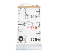 WRITWAA Growth Chart for Wall Canvas Kids Height Measurement Ruler for Boys Girls Nursery Room Decoration 20x200cm East African Savannah Theme
