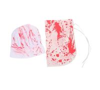 WRITWAA Halloween Bloody Chef Apron Set with Hat Realistic Bloodstains Cooking Costume for Horror Cosplay and Zombie Party Reusable Soft for Comfortable All Night Wear and Durable